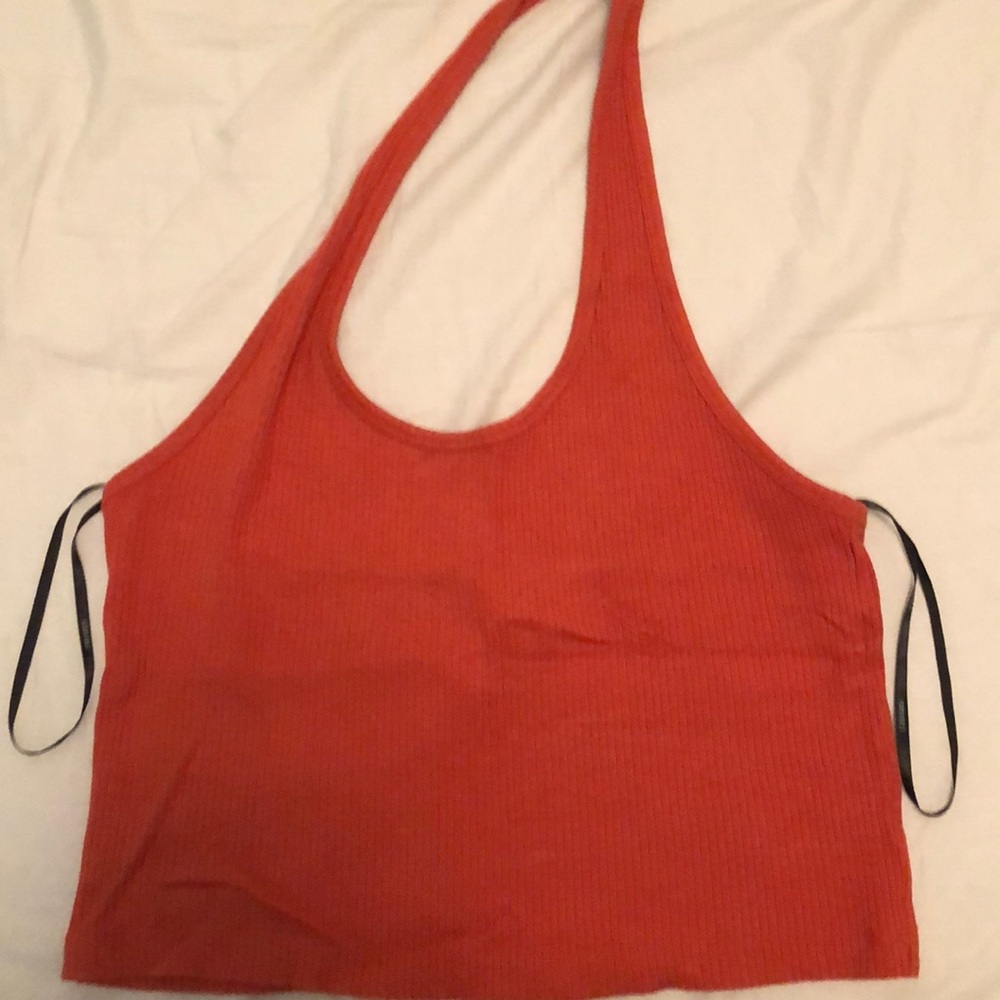 Ribbed Halter Neck Crop Top